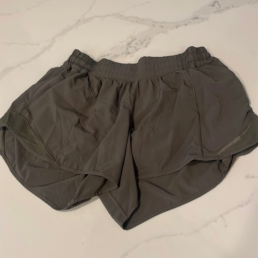 Army green lululemon shorts